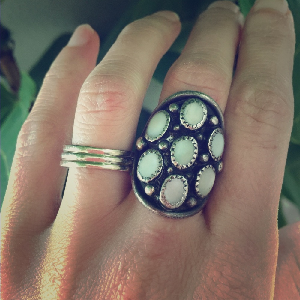 Sterling Silver Native American cluster ring 8 🦅